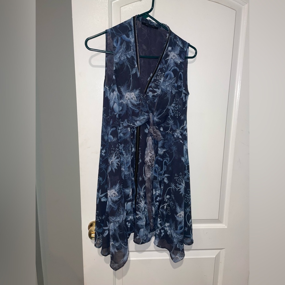 New! All Saints Jayda Evolution Blue Floral Dress 💙 🦋 XS - Picture 10 of 16